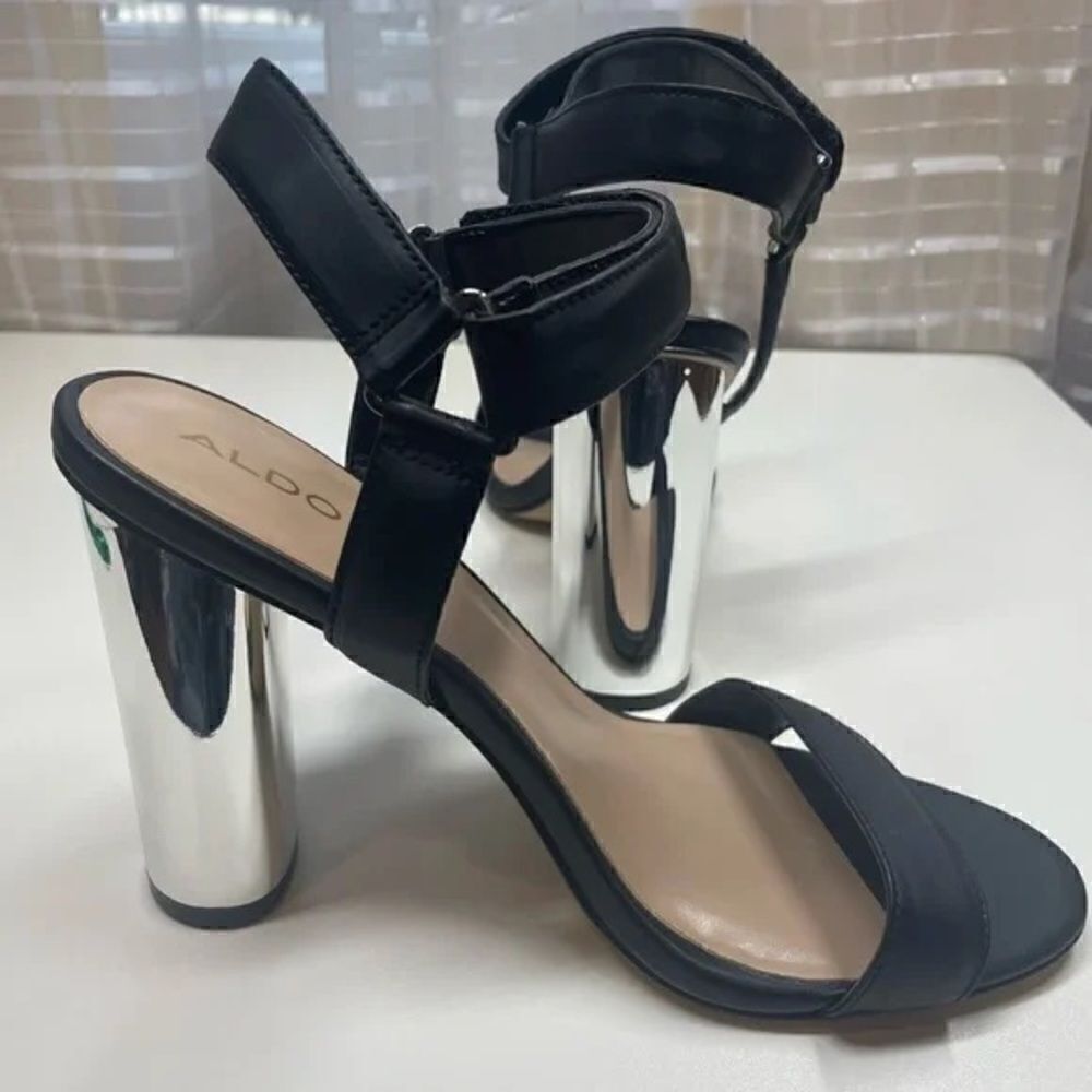 Black and Silver Aldo Heels